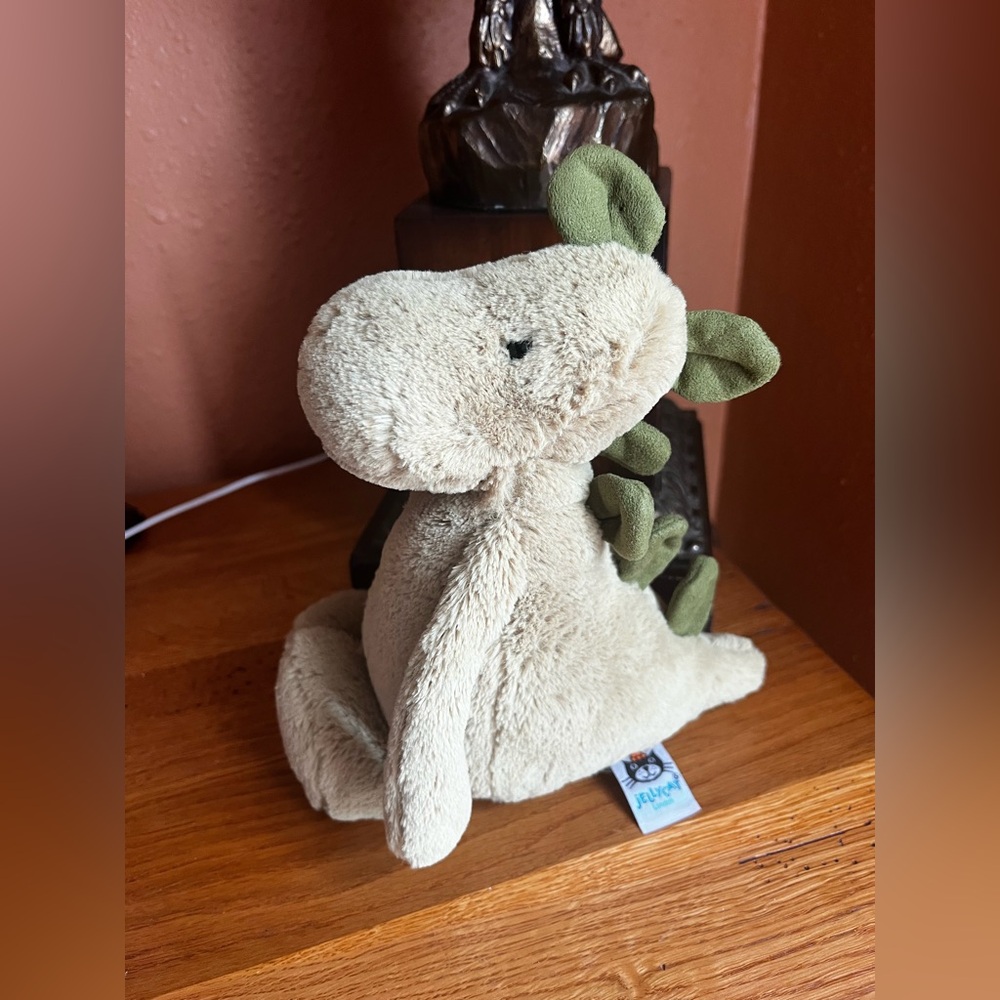 Jellycat London Fuddlewuddle Dino Plush Green Dinosaur Stuffed Animal Toy
